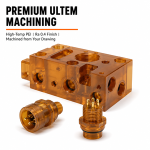 Piezas de Plástico de Ingeniería PEI Mecanizadas por CNC de Alta Precisión y Alta Temperatura, OEM - Product Image 1