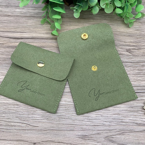 Bolsa de Regalo Personalizada de Microfibra para Anillos, Collares y Pendientes, Bolsa para Joyería con Botón - Product Image 4
