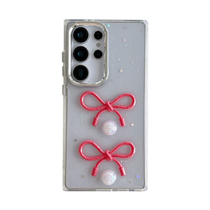 <span class=keywords><strong>Coque</strong></span> de téléphone papillon avec strass et perles pour Samsung Galaxy S25 Ultra S24, étui transparent scintillant pour A04 A15 A36 - Product Image 6