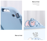 Tablet Anak-anak Silikon Pelindung Anti Guncangan Imut Kartun untuk iPad Casing Penutup Air 2 4 6 Pro 9.7 10.2 dengan Pegangan dengan Penyangga