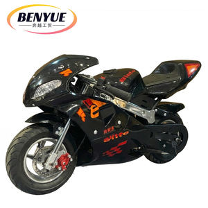 Mini moto de course tout-terrain à essence 2 temps à performance stable pour enfants, Pocket Bike BY-020, moteur 49cc, performances puissantes - Product Image 6