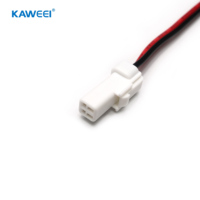 Kabel Harness Konektor Plastik Putih 2-Pin 22AWG Merah Hitam Berisolasi PVC untuk Lampu LED/Suplai Daya DC