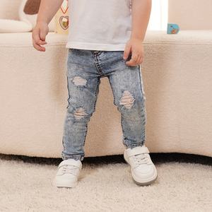 Nuevo estilo, ropa para niños, pantalones de mezclilla ajustados desgastados, pantalones de mezclilla elásticos suaves, pantalones vaqueros para niños - Product Image 5