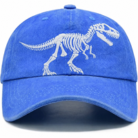 Casquette de baseball décontractée personnalisée en coton délavé style vintage avec broderie 3D squelette, ajustable, pour l'extérieur et la protection solaire