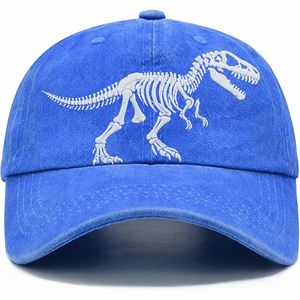 Casquette de baseball décontractée personnalisée en coton délavé style vintage avec broderie 3D squelette, ajustable, pour l'extérieur et la protection solaire - Product Image 5