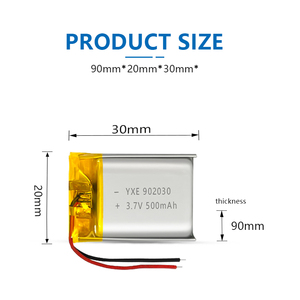 YXE Source Factory 3,7 V/500mAh 902030 Venta al por mayor Bolsa recargable de alta seguridad Baterías de estado semisólido UN38.3 Certificado 12 - Product Image 3