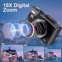 Kamera Vlogging Profesional Ultra HD 5K 75MP dengan Pelacakan Wajah AI Layar Flip 180° Zoom 18X WiFi untuk Perjalanan