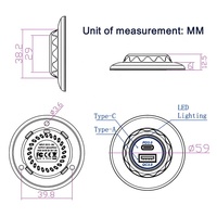 Montage sur panneau plat rond double Usb Charge rapide 3.0 ports et Pd Usb C prise de chargeur de voiture 12V prise Usb pour voiture bateau camion marin