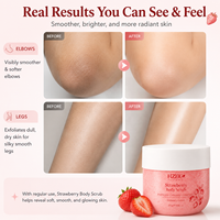 Gommage au sucre à la fraise en marque privée - Exfoliant naturel végétalien riche en AHA et en vitamine C pour les taches brunes et les peaux ternes, anti-âge