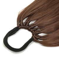 Queue de cheval synthétique élastique longue, postiche naturel, cheveux artificiels résistants à la chaleur, extensions de cheveux lisses pour femmes