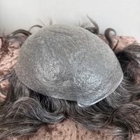Systèmes de remplacement capillaire pour hommes en cheveux vierges indiens Remy, avec base en PU ultra-fine de 0,04 mm et boucles en V, à prix abordable