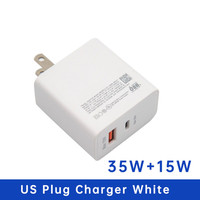 Nouveau chargeur et adaptateur double USB C pour Sam-sung, prise US/EU/UK, cube USB 15W, chargeurs muraux PD Type C 35W pour Sam-sung S22 S21 ultra A9