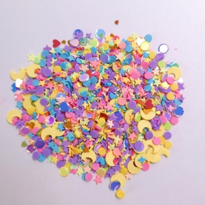 500g/Lote de Chispas de <span class=keywords><strong>Arcilla</strong></span> Polimérica de Colores con Forma de Estrella y Luna, Confeti para Manualidades, Decoración de Uñas, Fundas de Teléfono, Tarjetas y Relleno - Product Image 3
