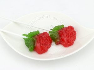Valentine Day Gift Red <strong>Flower</strong> Hard Rose Shape Lollipop <strong>Sweets</strong> - Product Image 3