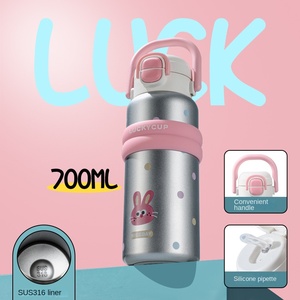 Capibala ถ้วยสแตนเลสเก็บความร้อนความจุสูงแบบพกพาได้, 316หลอดดูดสุญญากาศสองชั้นดีไซน์การ์ตูนสำหรับนักเรียน - Product Image 6