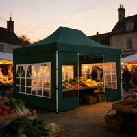 Parois latérales pour tente de marché extérieure 10x15, pliables, imperméables, résistantes aux UV, avec structure en alliage d'aluminium et tissu Oxford PVC