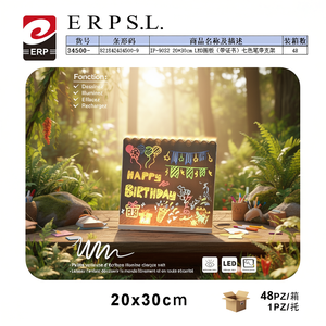 Pizarra de dibujo LED Erpsl de 20x30 cm con siete colores de bolígrafo y soporte para manualidades infantiles - Product Image 3