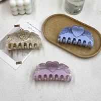 SHESHARES Pince à cheveux de luxe en acétate en forme d'aile de cœur avec strass - Grande pince requin écologique pour fêtes et usage quotidien