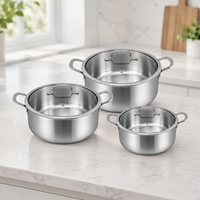 Casserole de cuisson en acier inoxydable 304 triple épaisseur non revêtue de haute qualité, marmite à soupe en acier inoxydable, pot à induction