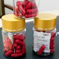 Capsules de suppléments à base de plantes roses naturelles pour femmes – Éclat quotidien de la peau et équilibre corporel – Pilules de bien-être rose mat avec fermeture éclair refermable