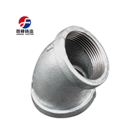 Fil fileté haute résistance 45 °   Raccord coudé JinFeng en fonte galvanisée pour systèmes de plomberie gaz et eau