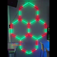 Hexagone décoratif d'atmosphère à télécommande de vacances allumant la lumière menée par RVB