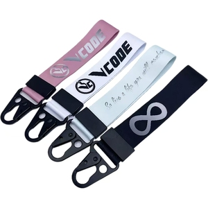 Low MOQ Lanyards Printed Your Logo Wristlet Keychain Lanyard Short Strap With Eagle Mouth Buckle