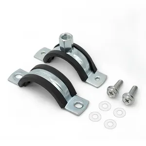 Abrazadera de tubo de anillo dividido EEPDM resistente personalizada con aislamiento de goma forrado de goma dos tornillos abrazaderas de tubo de clip
