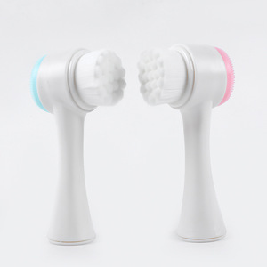 Cepillo Facial 3D Suave al por Mayor, Cepillo de Limpieza Facial de Silicona Mini de Doble Punta con Mango Corto - Product Image 4