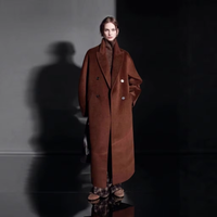 Abrigo Largo de Lana de Alpaca Estilo Coreano para Otoño, Ideal para el Trabajo, con Soporte de Muestra