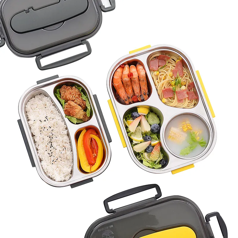 0382B lunch box for 4 Compartments Portable Kids Food Container Lunchbox for School office bento Food Container