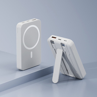 Banque d'alimentation magnétique sans fil 2025 avec support, charge rapide 10000mAh 22.5w 20w 18w 15W avec câble USB-C universel pour iPhone 16 15