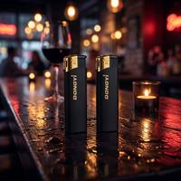 Briquet à cigare noir et or avec tête métallique pour cigares et accessoires de fumage