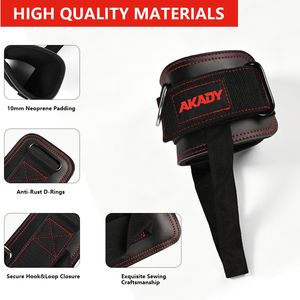 Nouvelle sangle de cheville réglable en cuir de vachette avec boucle en D pour l'entraînement, le fitness, la musculation et les exercices de gym - Product Image 3