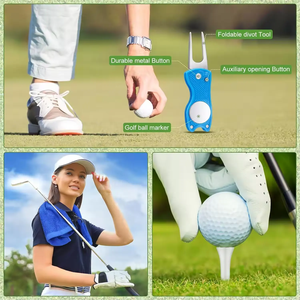 Kit d'accessoires de golf personnalisé comprenant serviette, stylo, marqueur de ligne, outil de réparation, brosse, porte-tee et accessoires de golf pour cadeaux - Product Image 3