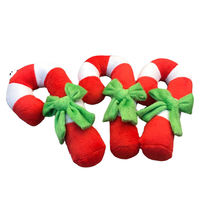Jouet pour chien en forme de canne à sucre de Noël, peluche couineuse pour chiot, cadeau de Noël pour animaux de compagnie, vente en gros