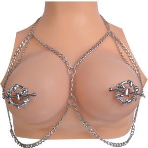 QKKQ <b>Ring</b> Shaped Nipple Clamps Skin Friendly Metal Clamps Breast <b>Clips</b> Strapon Steel Chain BDSM Breast Bondage Nipple <b>Clips</b> - Product Image 1