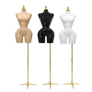 BBL Vestido <span class=keywords><strong>de</strong></span> PE con curvas para <span class=keywords><strong>mujer</strong></span> Forma <span class=keywords><strong>de</strong></span> parte superior del cuerpo Medio cuerpo Torso femenino Maniquí <span class=keywords><strong>de</strong></span> FRP dorado con <span class=keywords><strong>busto</strong></span> <span class=keywords><strong>de</strong></span> caderas grandes para uso <span class=keywords><strong>de</strong></span> bufanda - Product Image 4