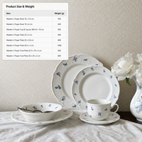Service de vaisselle en porcelaine vintage française, dentelle florale bleue en relief, assiettes, bols et tasses à thé festonnés, cadeau de mariage