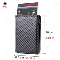 Portefeuilles Airtag en Fiber de carbone Rfid hommes porte-carte mince portefeuille à trois volets portefeuille en cuir pour Apple Air Tag sacs à main Smart Black
