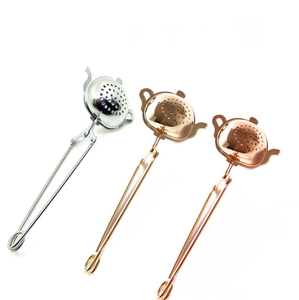 Hot Selling Novelty Design Reusable <strong>Tea</strong> Infuser With Handles Plated <strong>Tea</strong> <strong>Stainer</strong> - Product Image 1