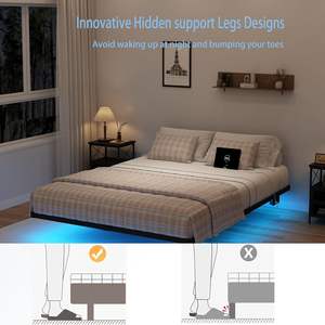 Оптовая продажа, металлическая платформа, каркас кровати, Королевский полноразмерный каркас для хранения - Product Image 5