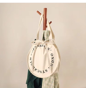 Sac fourre-tout <span class=keywords><strong>en</strong></span> toile de coton <span class=keywords><strong>en</strong></span> gros, rond, durable, <span class=keywords><strong>tissu</strong></span> lourd de 16 onces, sac fourre-tout personnalisé <span class=keywords><strong>en</strong></span> toile ronde avec votre logo - Product Image 5