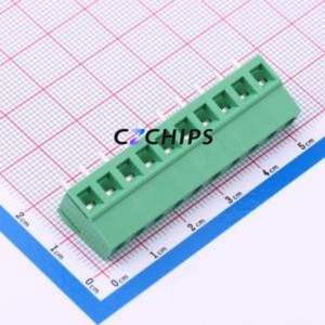 MX128-5.08-10P-GN01-Cu-Y-A Screw Terminal Block Through hole Component (THT),P=5.08mm Connector 1x10P 5.08mm Green Through Hole - Product Image 1
