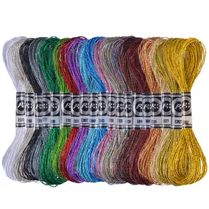 Hilo <span class=keywords><strong>de</strong></span> Bordar Metálico para <span class=keywords><strong>Punto</strong></span> <span class=keywords><strong>de</strong></span> <span class=keywords><strong>Cruz</strong></span>, 8 m, 12 Hilos, para Manualidades <span class=keywords><strong>de</strong></span> Bordado - Product Image 1