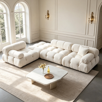 Modernes Weißes Samt-Zweisitzer-Sofa Modulares Ecksofa Schaumstoff Tofu-Block Vakuumkomprimiert für Apartment Hotel Zuhause