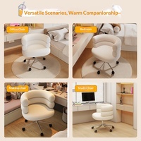 Fauteuil de salon moderne style crème BOBO, en laine d'agneau, avec pieds en métal, idéal pour une utilisation prolongée, inspiré des célébrités d'Internet
