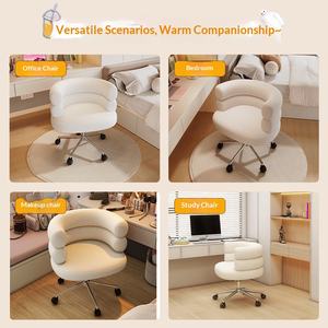 Silla de Salón Estilo BOBO Cream, Mueble para el Hogar, Lana de Cordero, Ideal para Estar Sentado por Largos Periodos, para Computadora y <span class=keywords><strong>Maquillaje</strong></span> - Product Image 3