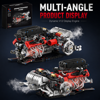 Nouveau modèle de blocs de construction MOC Supercar V12 Engine, 1610 pièces, plastique ABS, certifié CE, fonction de pulvérisation électrique, jouet pour les enfants de 8 ans et plus
