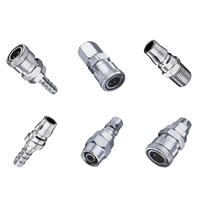 Coupleur pneumatique rapide en acier inoxydable, 1/4 "1/2" 3/8 "1/8", pour hommes et femmes, accouplement rapide en métal, Style japonais